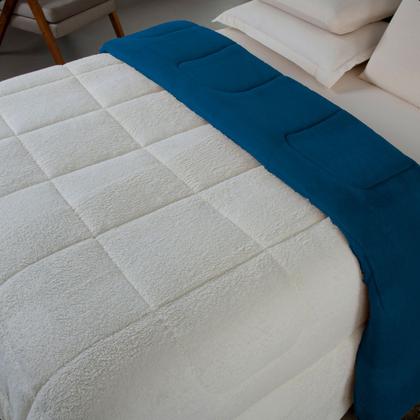 Imagem de Coberdrom Queen Size Edredom Dupla Face Grosso Manta Soft Felpuda e Sherpa Pele de Carneiro