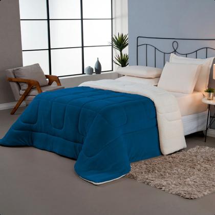 Imagem de Coberdrom Queen Size Edredom Dupla Face Grosso Manta Soft Felpuda e Sherpa Pele de Carneiro