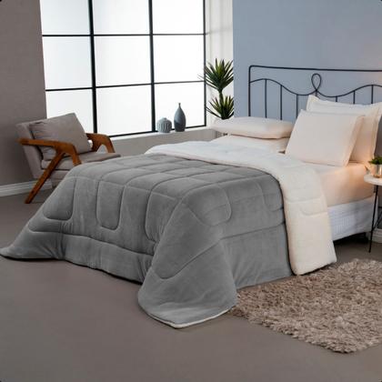 Imagem de Coberdrom Queen Size Edredom Dupla Face Grosso Manta Soft Felpuda e Sherpa Pele de Carneiro