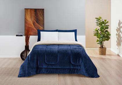 Imagem de Coberdrom Sherpa/ Cobertor Dupla Face Cobertor Manta soft Cama Casal Queen 1 peça diversas cores