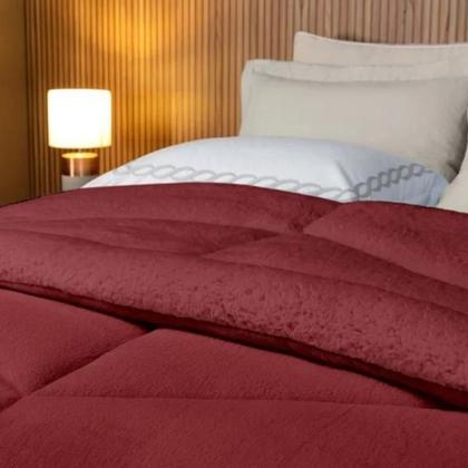 Imagem de Coberdrom Solteiro Winter Colors Manta Fleece C/Sherpa Dupla Face Lavive - Cinza