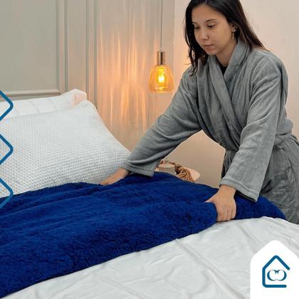 Imagem de Coberdron Edredon Queen Cobertor Grosso Dupla Face Inverno Sherpa Moderno Lã de Pele de Carneiro