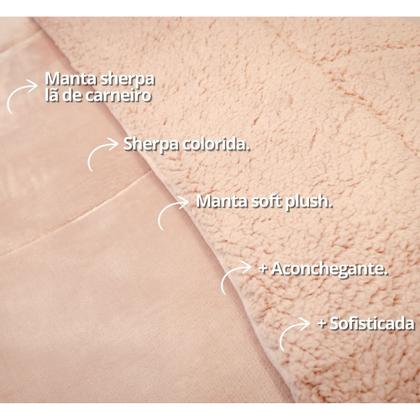 Imagem de Coberdron Edredon Queen Cobertor Grosso Dupla Face Inverno Sherpa Moderno Lã de Pele de Carneiro