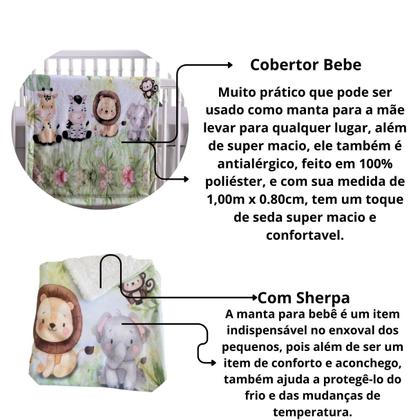 Imagem de Coberta Cobertor Edredom Mantinha Rescem Nascido Saida Maternidade Quarto Bebe Safari Verde