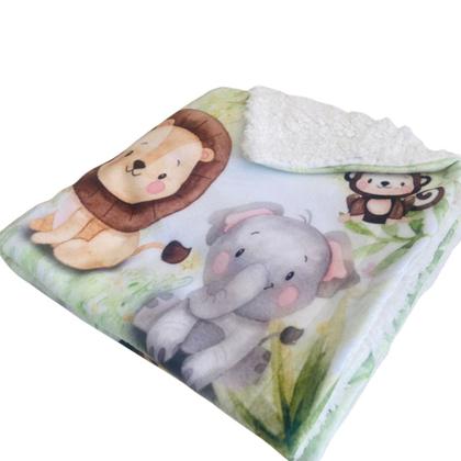 Imagem de Coberta Cobertor Edredom Mantinha Rescem Nascido Saida Maternidade Quarto Bebe Safari Verde