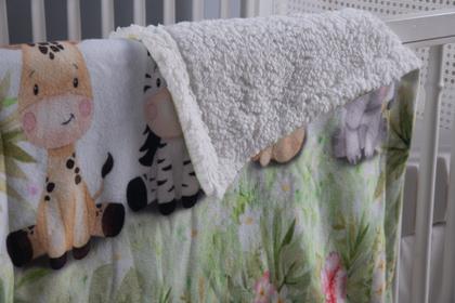 Imagem de Coberta Cobertor Edredom Mantinha Rescem Nascido Saida Maternidade Quarto Bebe Safari Verde