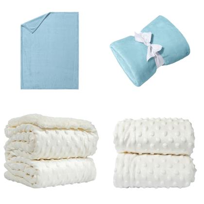 Imagem de Coberta Manta Comfy Antialergico Azul e Pipoquinha Branco