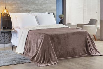 Imagem de Cobertor alaska casal king dupla face + manta felpudo macio.