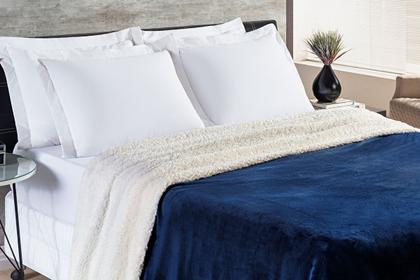 Imagem de Cobertor alaska casal king dupla face + manta felpudo macio.