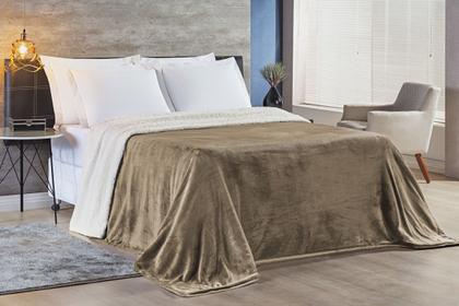 Imagem de Cobertor alaska casal king dupla face + manta felpudo macio.