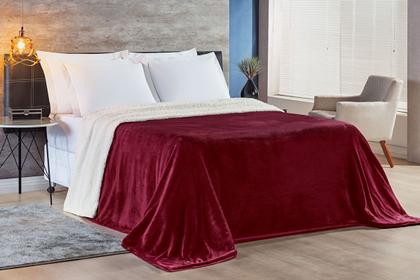 Imagem de Cobertor alaska casal king dupla face + manta felpudo macio.