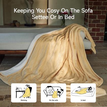 Imagem de Cobertor aquecido GOTCOZY King Size com controlador duplo amarelo