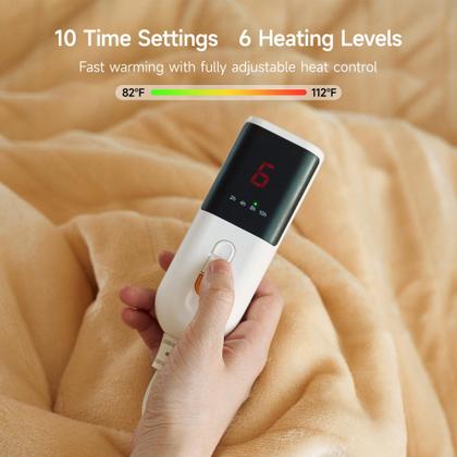 Imagem de Cobertor aquecido GOTCOZY King Size com controlador duplo amarelo