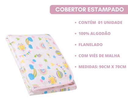 Imagem de Cobertor bebê infantil p/ berço algodão - enxoval