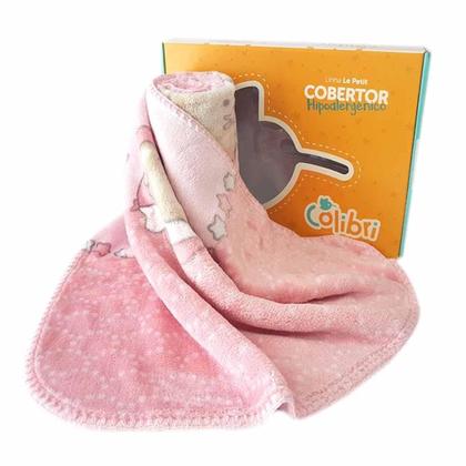 Imagem de Cobertor Bebê Le Petit Ursinho Na Nuvem Rosa/CD Colibri