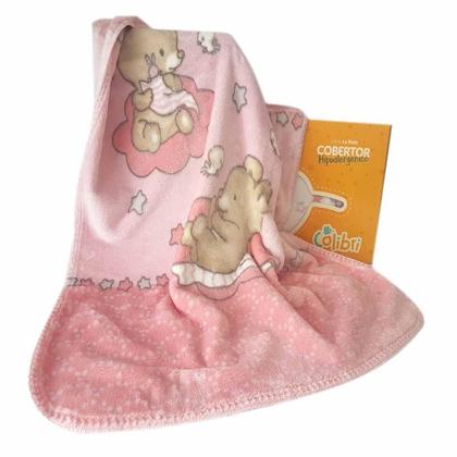 Imagem de Cobertor Bebê Le Petit Ursinho Na Nuvem Rosa/CD Colibri