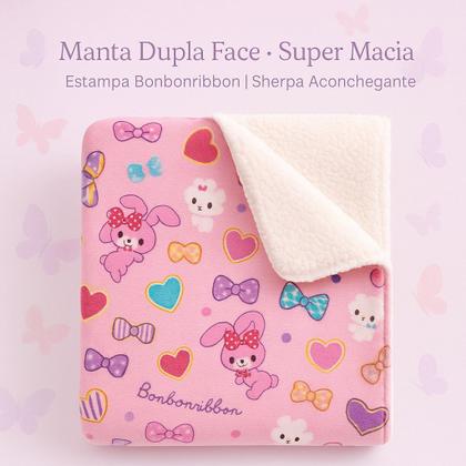 Imagem de Cobertor Bebe Manta Mantinha Dupla Face Sherpa Carneirinho Algodão Menina Menino