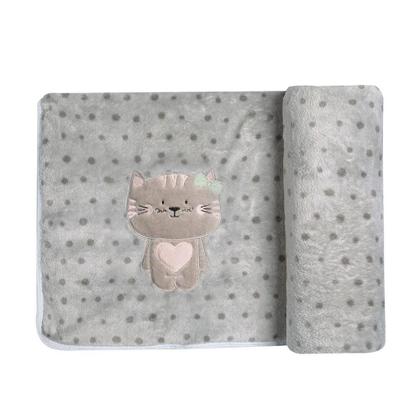 Imagem de Cobertor Bebê Microfibra Gatinha 1,10CmX90Cm Papi