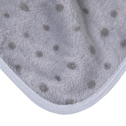 Imagem de Cobertor Bebê Microfibra Poá Cinza 1,10CmX90Cm Papi