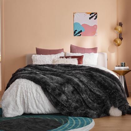 Imagem de Cobertor Bedsure Faux Fur King Size Tie Dye Black 108x90in