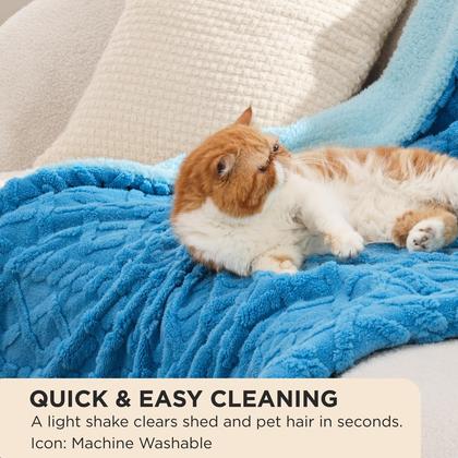 Imagem de Cobertor Bedsure Sherpa Fleece Twin Size para cama Horizon Blue