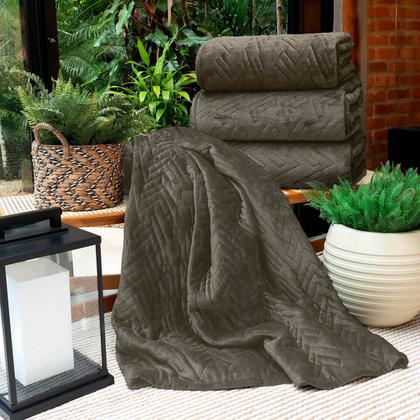 Imagem de Cobertor Buettner Solteiro Flannel Plush 100% Poliéster Dupla Face 160mx240m Chocolate Escuro / Chocolate Claro