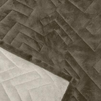 Imagem de Cobertor Buettner Solteiro Flannel Plush 100% Poliéster Dupla Face 160mx240m Chocolate Escuro / Chocolate Claro