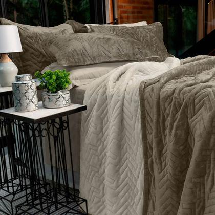 Imagem de Cobertor Buettner Solteiro Flannel Plush 100% Poliéster Dupla Face 160mx240m Chocolate Escuro / Chocolate Claro
