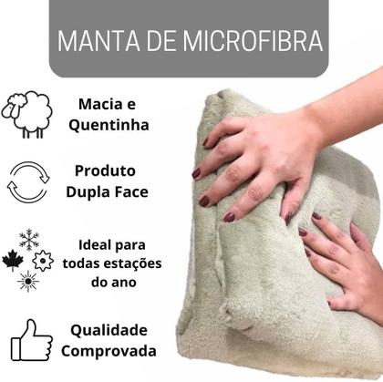 Imagem de Cobertor Cam Velour Queen 300g 220x240 Bege - Manta Microfibra Soft