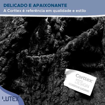 Imagem de Cobertor Casal Corttex Lugano 100% Microfibra - Manta Grossa Textura Toque Macio Fofinho 1,80 x 2,20