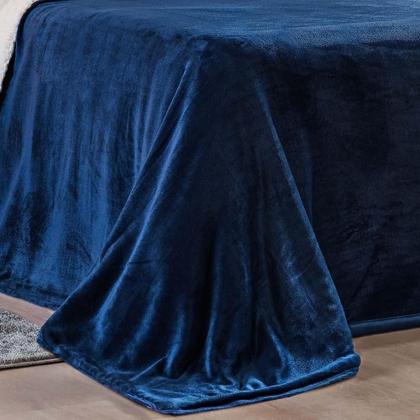 Imagem de Cobertor Casal King Alaska Sherpa Manta Microfibra Marinho