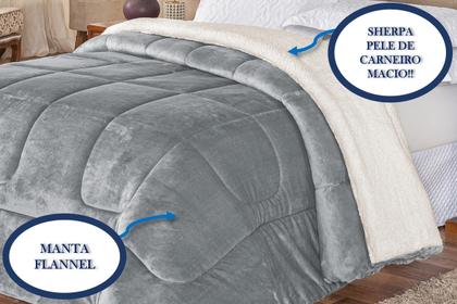 Imagem de Cobertor Casal Queen Manta Cobertas Com Sherpa Macio Grosso