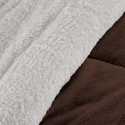 Imagem de Cobertor Coberdrom Casal Queen Size Pele de Carneiro Lã Sherpa Dupla Face Edredom com Mantinha Manta Soft Antialergico