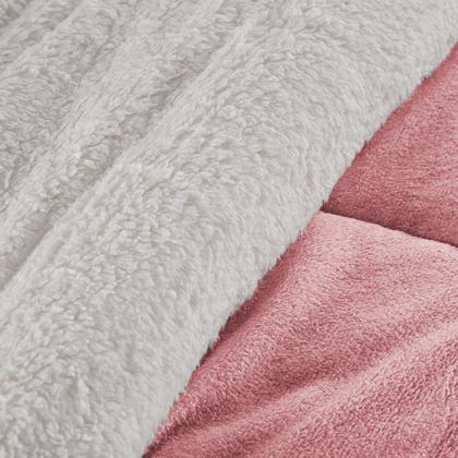 Imagem de Cobertor Coberdrom Casal Queen Size Pele de Carneiro Lã Sherpa Dupla Face Edredom com Mantinha Manta Soft Antialergico
