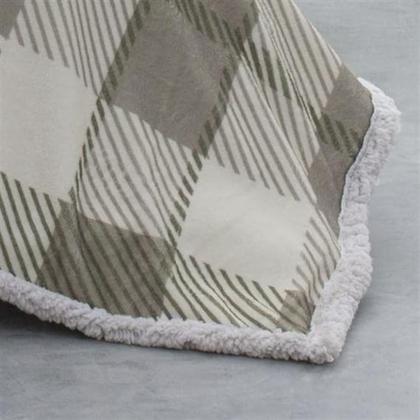 Imagem de Cobertor Com Sherpa Casal 180x220cm Estampa Xadrez Aprile Jolitex