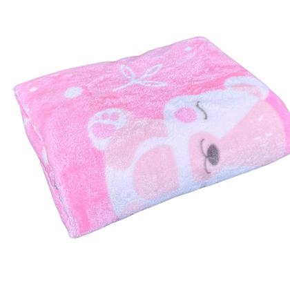 Imagem de Cobertor De Bebe Feminino Estampado Macio Antialérgico Rosa