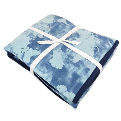 Imagem de Cobertor de bebê HonestBaby reversível de algodão orgânico azul