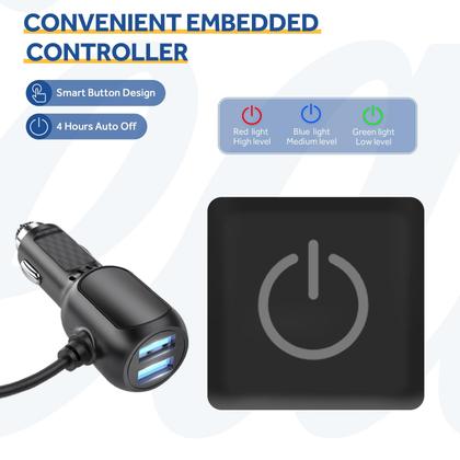 Imagem de Cobertor de carro aquecido Sealy de 12 volts com 2 portas USB 59x43 Plaid