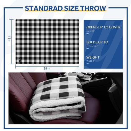 Imagem de Cobertor de carro aquecido Sealy de 12 volts com 2 portas USB 59x43 Plaid