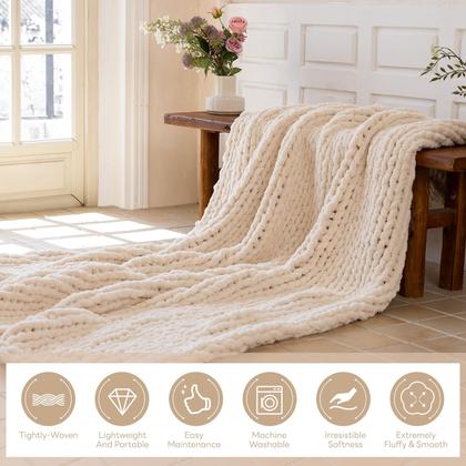 Imagem de Cobertor de malha robusto Larexius Luxury Soft Cozy 150x200cm creme