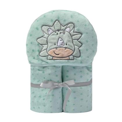 Imagem de Cobertor De Microfibra Macio Com Capuz Bordado Bicho Menino E Menina