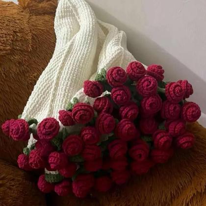 Imagem de Cobertor De Tricô Leve E Macio Com Design De Buquê De Flores Para Decoração De Casa, Aniversário,