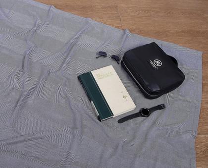 Imagem de Cobertor de viagem Threadmill Cotton Viscose Bamboo com bolsa cinza