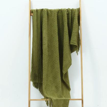 Imagem de Cobertor decorativo tricotado CREVENT para sofá-cama