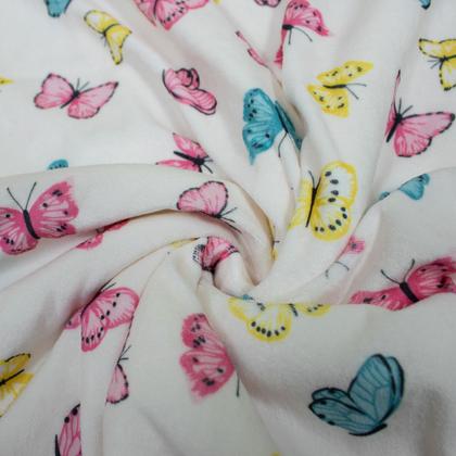 Imagem de Cobertor Dupla Face Luxo Com Estampa De Borboleta Quentinho De Sherpa