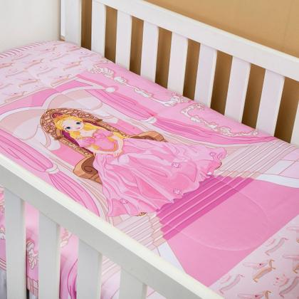 Imagem de Cobertor Edredom Bebê Menina Duquesa para Berço Padrão Infantil 1,45m