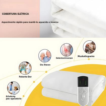 Cobertor Elétrico Aquecido 220V 150x80cm Com Timer, Colchão Térmico ...