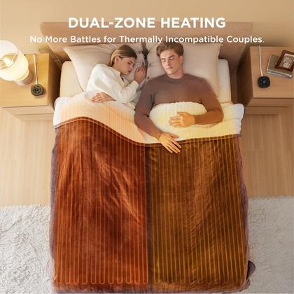 Imagem de Cobertor elétrico Bedsure Queen Size com controle duplo marrom