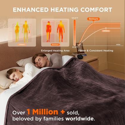 Imagem de Cobertor elétrico Bedsure Queen Size com controle duplo marrom