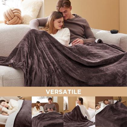 Imagem de Cobertor elétrico Bedsure Queen Size com controle duplo marrom